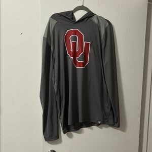 Gray Hoodie with Red OU Logo